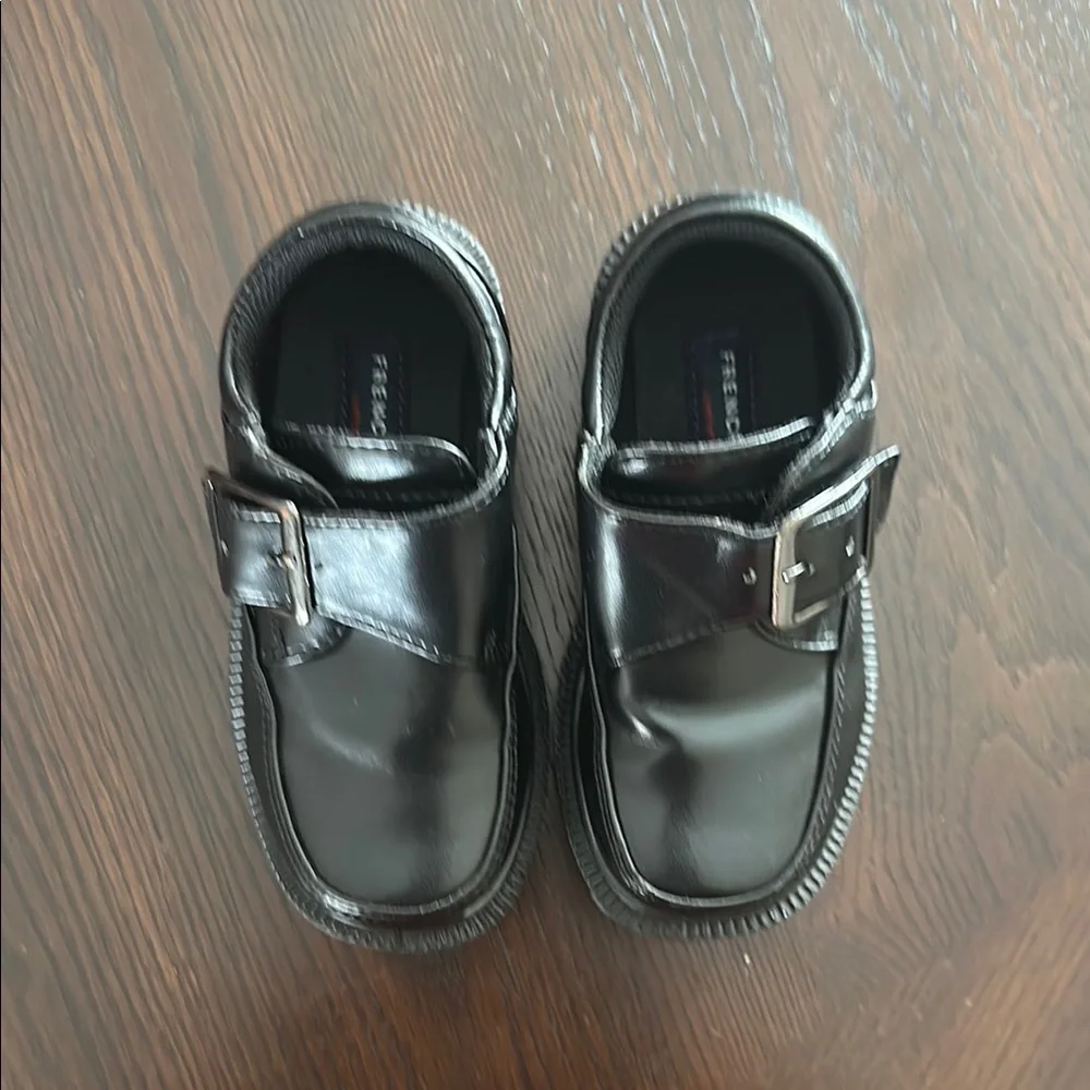 French Toast Boys Black School Uniform Dress Shoes Buckle Strap Size 7 NWT